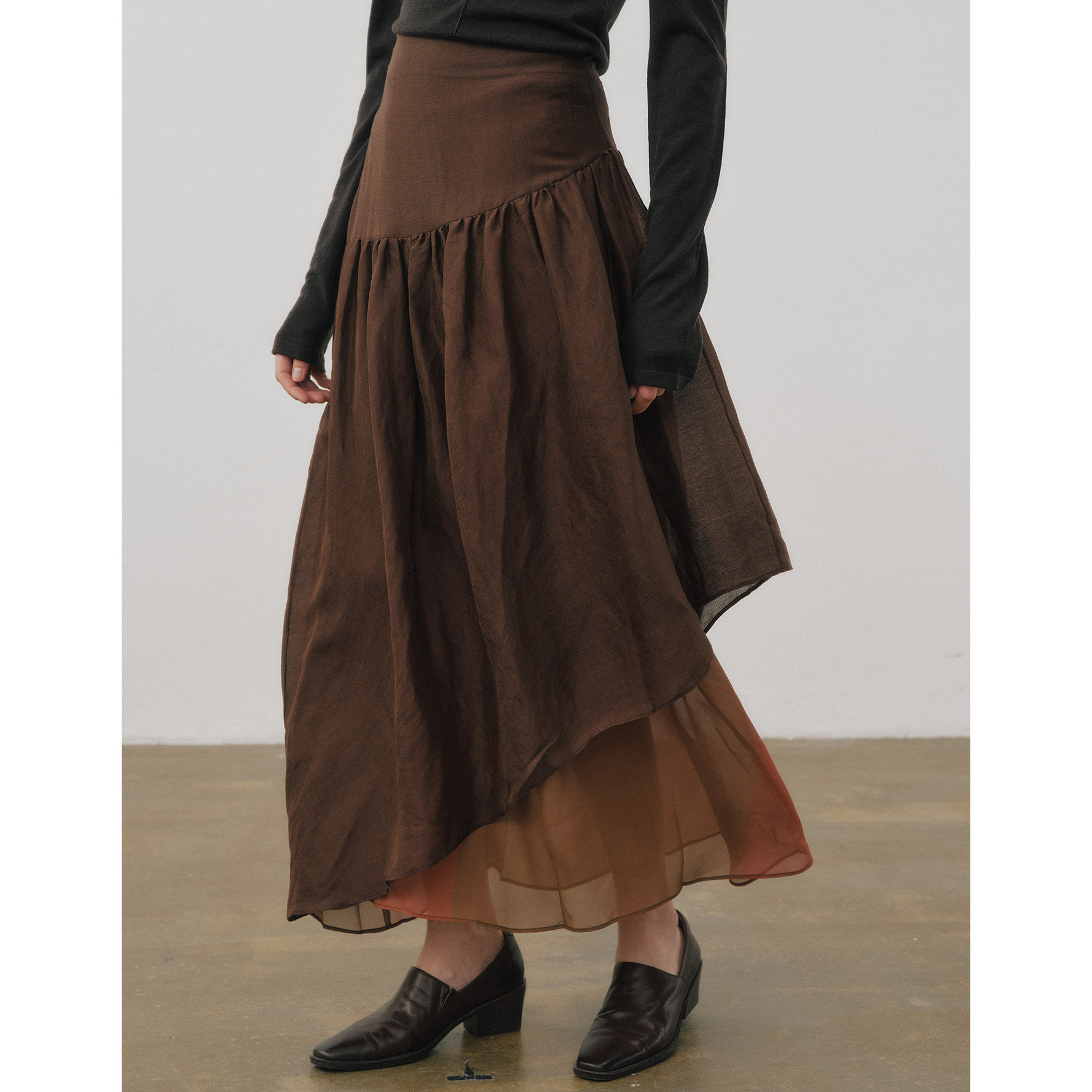 Piacevole e FW26 新品不规则拼接双层半裙图片