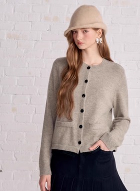 Aimme sparrow25FW系列匠人造物黑色100%羊绒面开衫