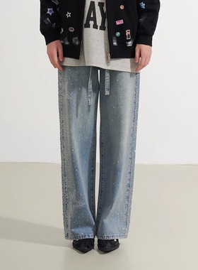 SOFITTE 25AW秋季  蓝色立体星星烫钻 牛仔裤