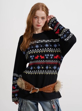 SOFITTE 25AW秋季 费尔岛印花加绒长袖T恤