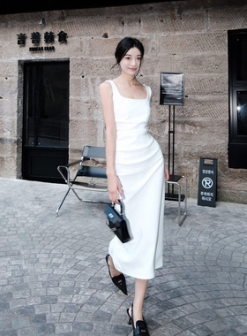 Maca Kaka 官方授权 2S早秋新款 背心褶皱连衣裙高级纯色百搭