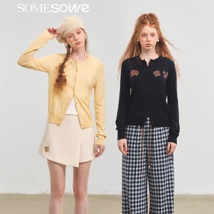 圆领童趣贴布绣开衫 新款 2025FW秋季 SOMESOWE