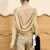 CNLEEWEI 绣翻边阔腿长裤 26ss 斜肩荡感透视玫瑰绣花针织上衣