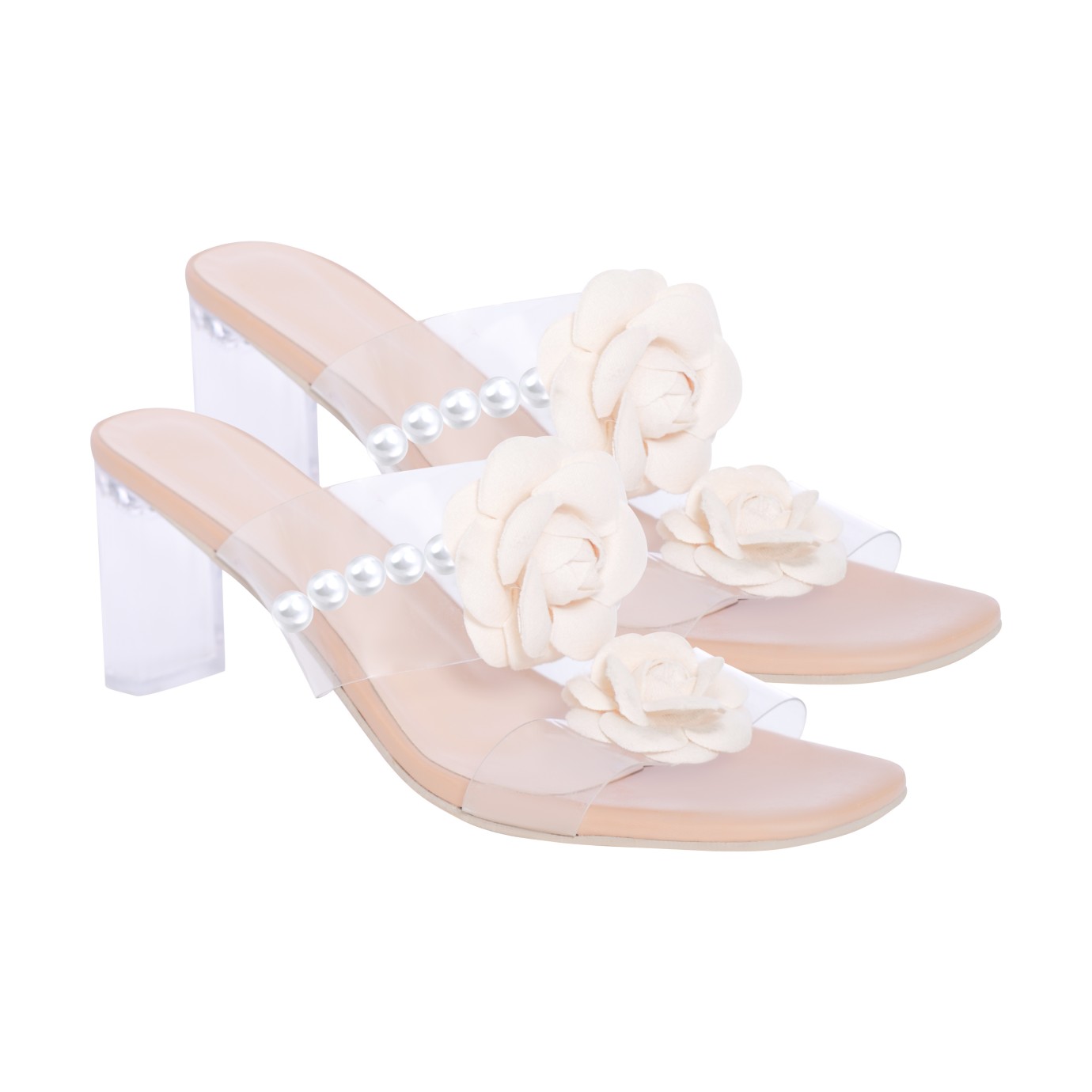 MIMI PLANGE25SS亮钻彩色宝石无痕中跟拖鞋