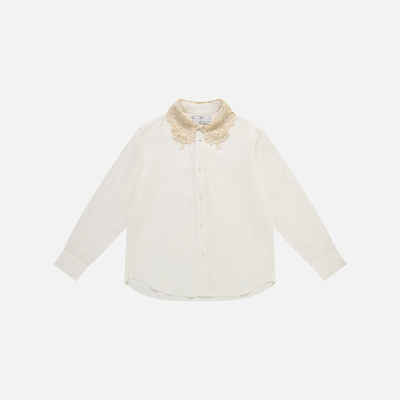 XU ZHI 26春季新品 蕾丝拼接丝光衬衫