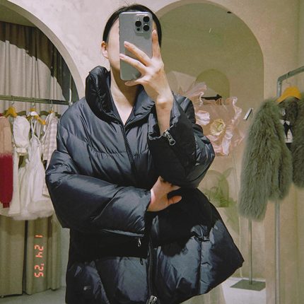 【4折】 SJYP 黑色西装羽绒服假两件 高充绒量320g