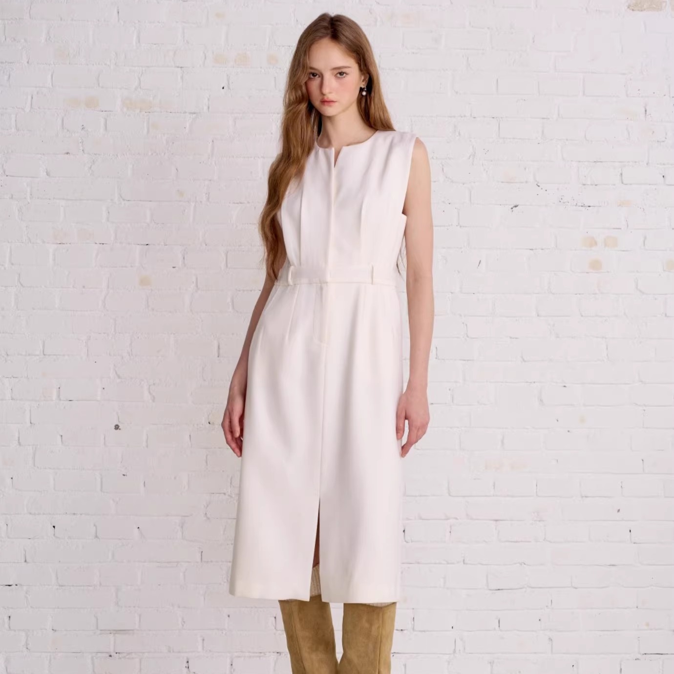 Aimme sparrow25FW 黑色收腰连衣裙