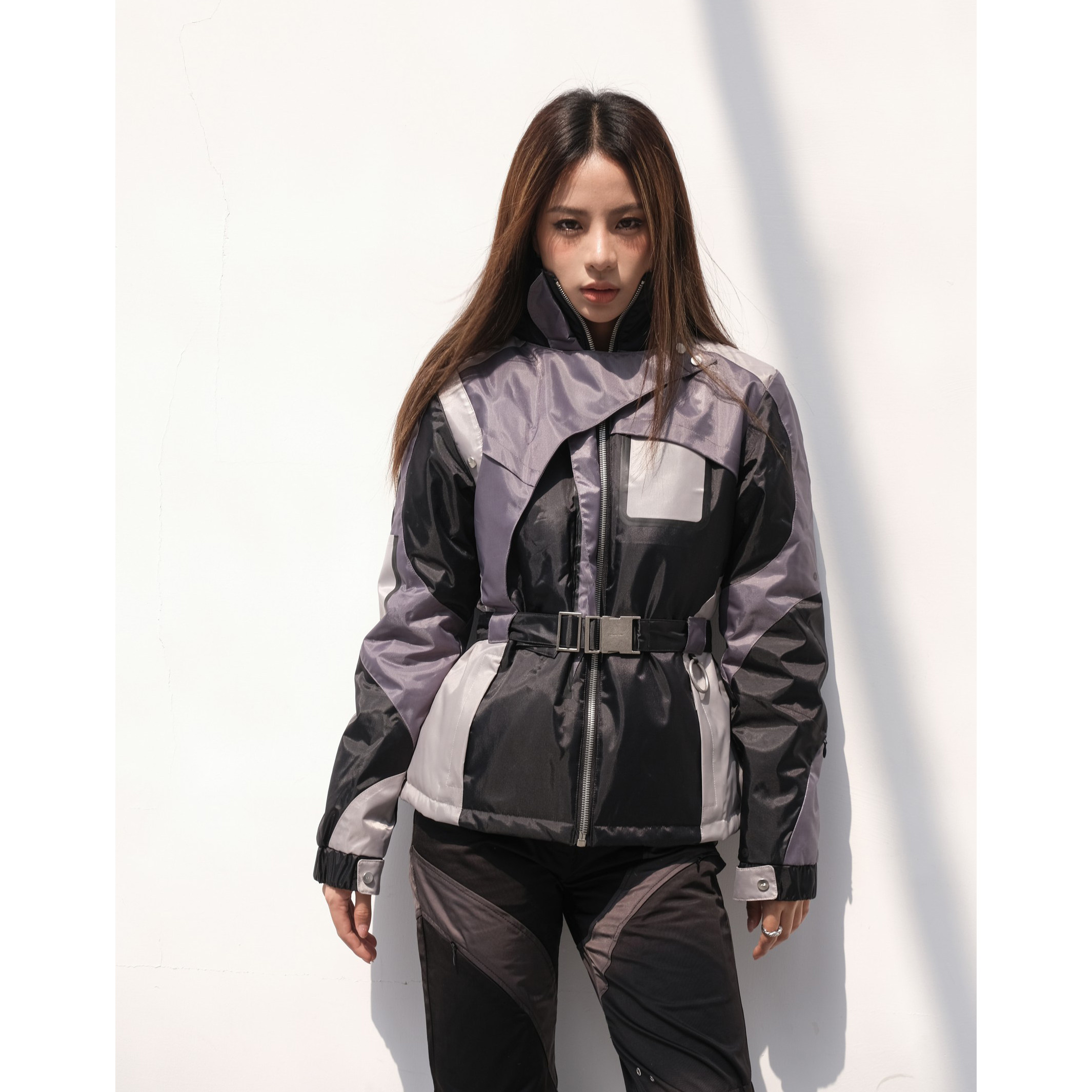 【清货折】HELIOT EMIL 新款机能交叠拼接拼色派克连帽夹克外套