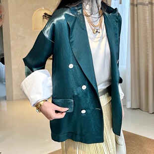 5折 JEJIA绿色西装外套 Manoush金色百褶半裙ports1961真丝上衣