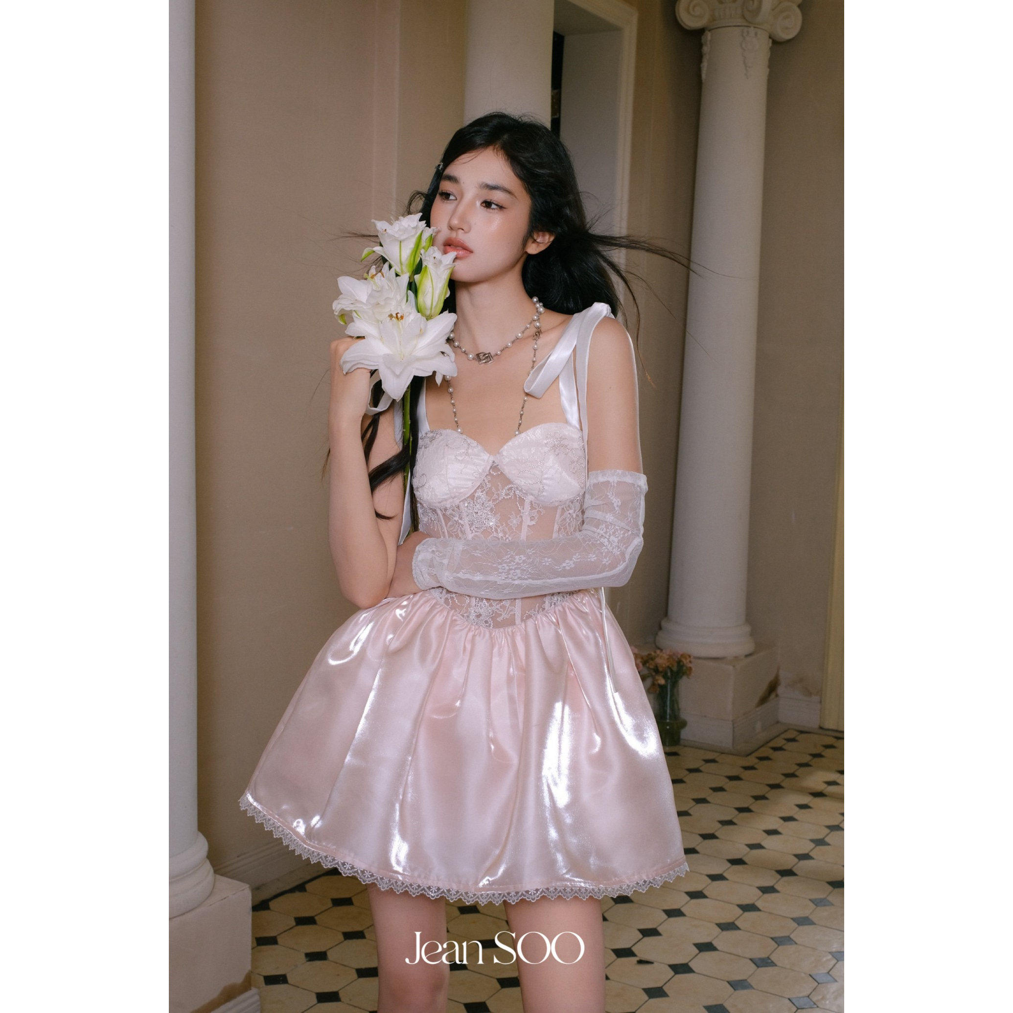 Jean SOO 浆果蜜糖鱼骨收腰缎面蕾丝蓬蓬吊带裙,女装/女士精品,时尚套装,淘宝优惠券,粉丝福利购,淘宝优惠卷