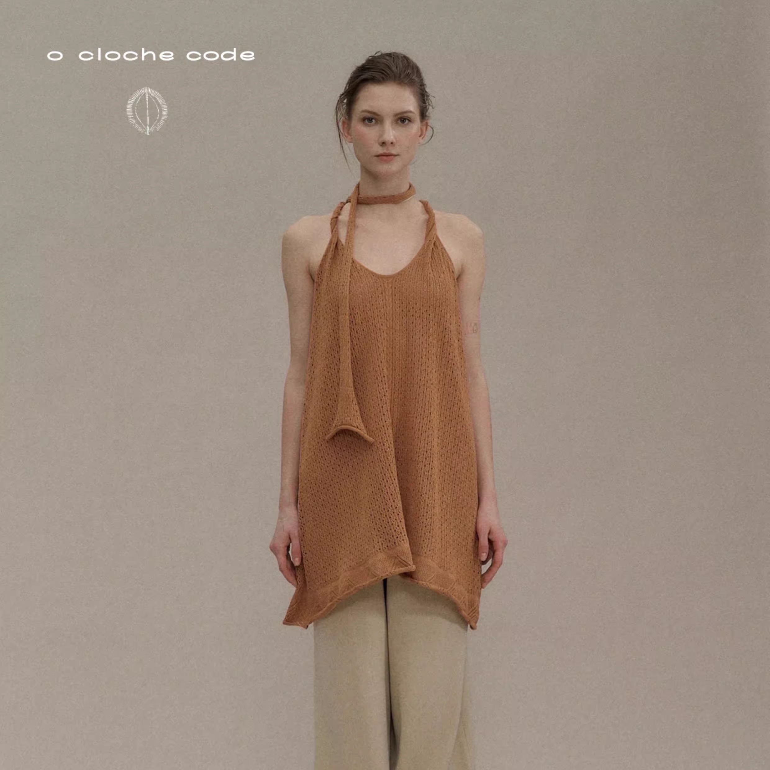 【孙乐言 nana同款】o cloche code_棉针织伞摆连衣裙