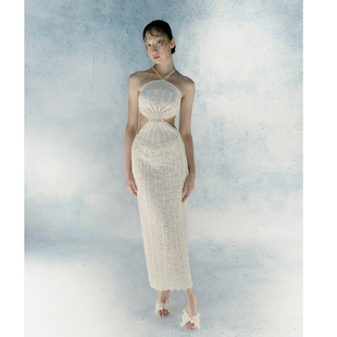 CAMEYLIU 裙 2026早春SS挂脖露腰连衣裙显气质高级感礼服生日长款