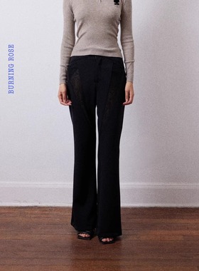 【新品】NECESSARY ANANKE 黑色蕾丝拼接长裤