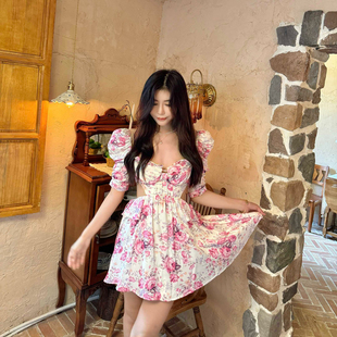 Lemons Love 粉色碎花纯欲风连衣裙 美国品牌 清货折扣 5折 For