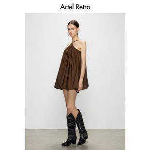 Artel Retro 2025秋季新品 挂脖花苞连衣裙 缚日|Sole