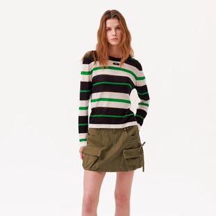 T恤女打底上衣百搭显瘦针织衫 ARTE 撞色条纹长袖 26SS春夏 PURA