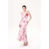 Nana 花边印花吊带连衣裙女波浪下摆含胸针 Jacqueline 25早秋新款