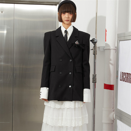 木兰后背截断蝴蝶结装饰西服