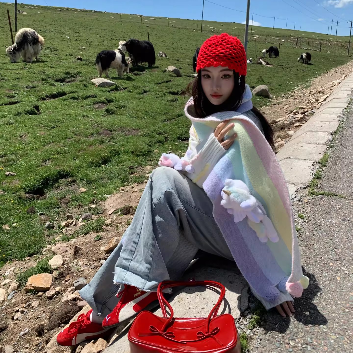 13DE MARZO 2025AW 秋冬新款 玩偶动物园系列 独角兽小熊玩偶围巾