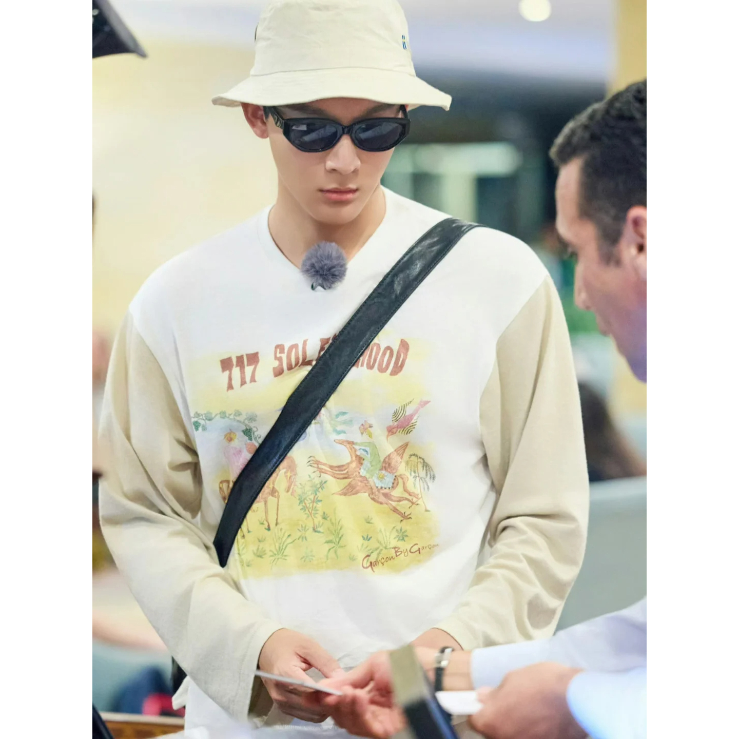 金晨同款 Garcon 许凯同款 SOLEILHOOD太阳岛拼色短袖长袖Tee恤