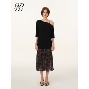 条纹波点挂脖系带法式 ODTD26春夏新款 连衣裙两件套 设计师女装