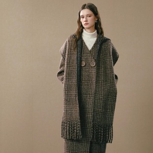 双面流苏围巾大衣外套 25AW GUO JINGYI