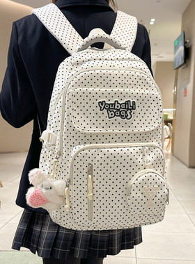 韩系少女减负书包日常上学太好搭