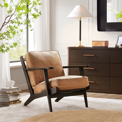 美式轻奢头层牛皮客厅单人躺椅