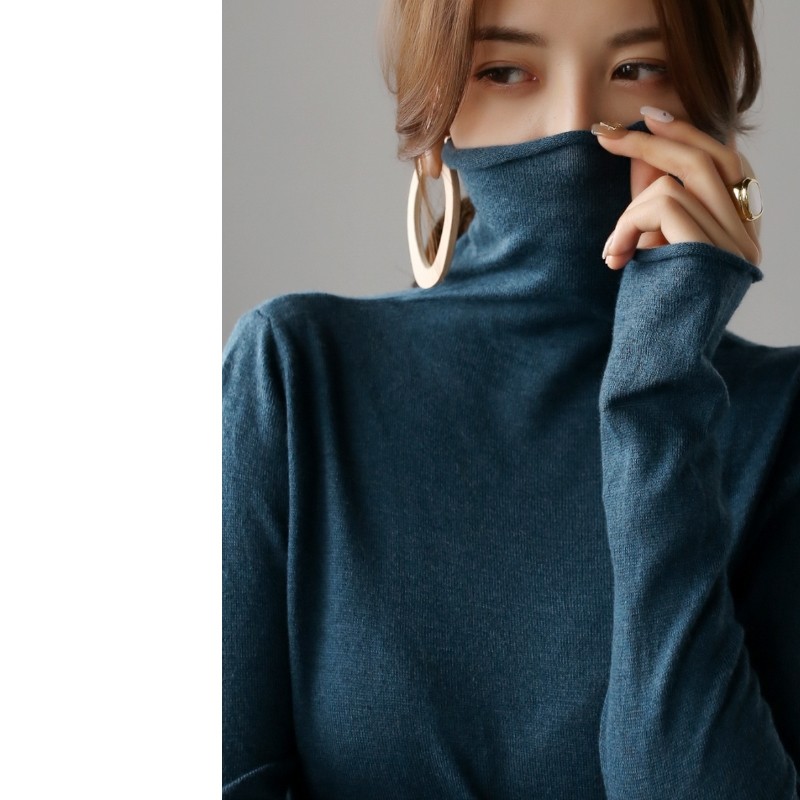 堆堆领羊毛衫新款2025年内搭高领打底衫女士秋冬卷边洋气针织毛衣,女装/女士精品,毛针织衫,淘宝优惠券,粉丝福利购,淘宝优惠卷