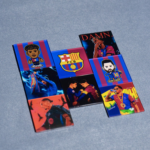 巴萨亚马尔梅西亚克力冰箱贴徽章装饰磁贴创意足球球迷周边用品