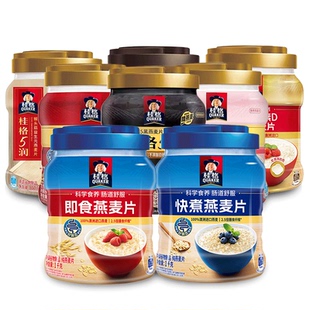桂格即食1000g*1罐燕麦片5黑黑白高纤860g*1冲饮营养谷物原味代餐