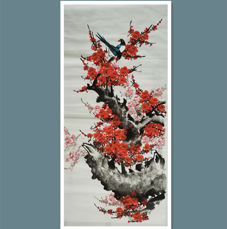 手绘四尺国画梅花廉政书画廉洁字画定制家庭装饰画参展作品代写图片