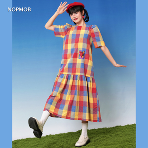 NOPMOB彩色格子宽松连衣裙