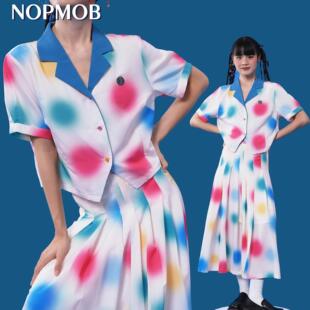 衬衫 多巴胺穿搭原创短袖 套装 连衣裙夏季 女 NOPMOB 新款 彩色圆点