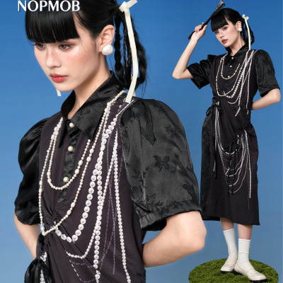 NOPMOB珍珠旗袍连衣裙