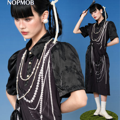 NOPMOB珍珠旗袍连衣裙