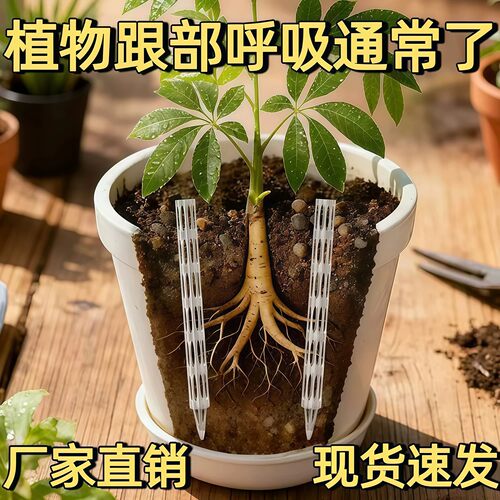 新款盆土通风管透气管花盆底部加长防烂根神器盆土透气花卉施肥管