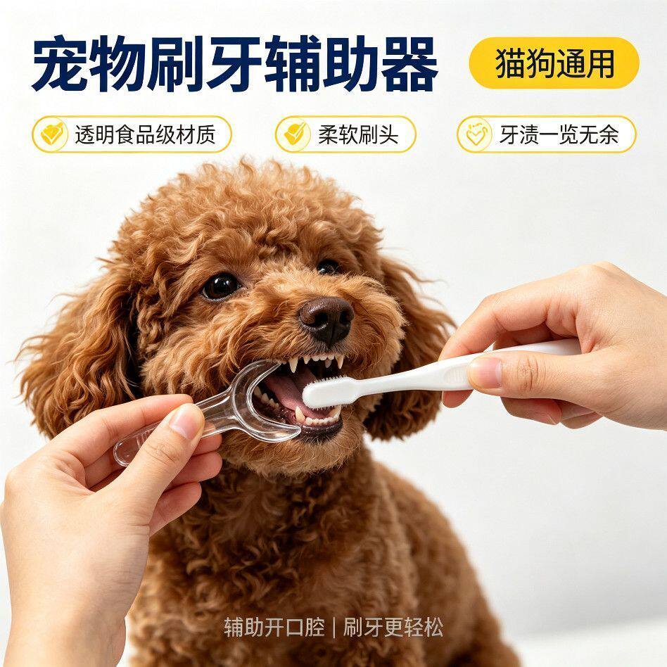 狗狗刷牙辅助器小狗扩嘴开口器小型犬阔嘴扩牙器宠物洗牙齿撑嘴器