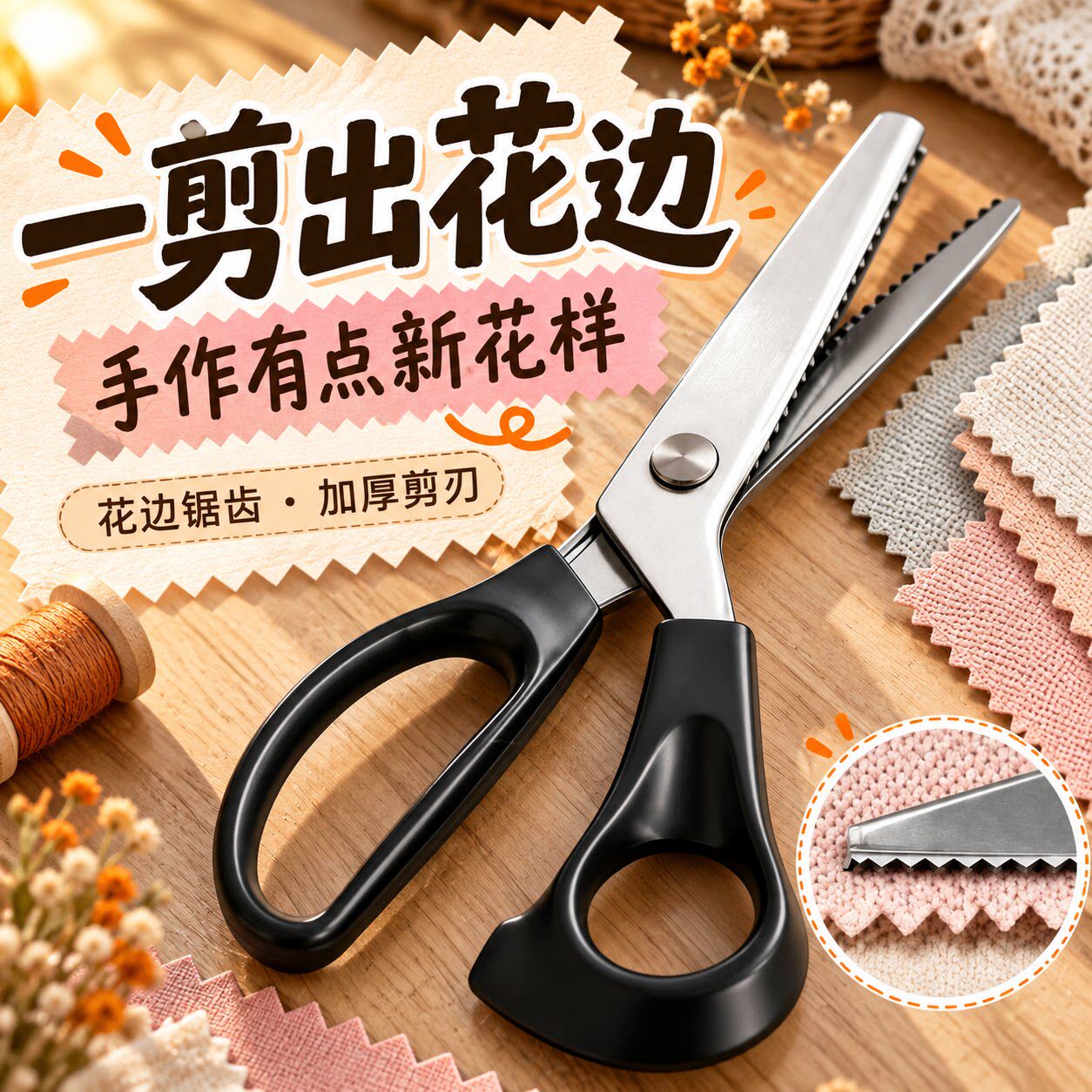 家用DIY大波浪锯齿花边剪刀