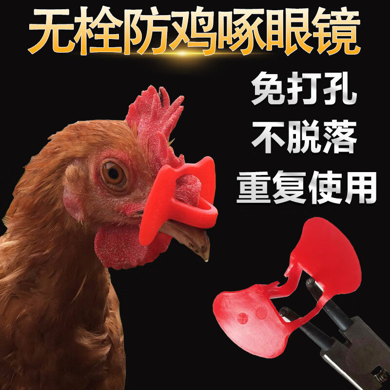 新款加厚鸡眼镜防啄打架通用鸡用眼罩防啄毛带孔大号土鸡公鸡专用