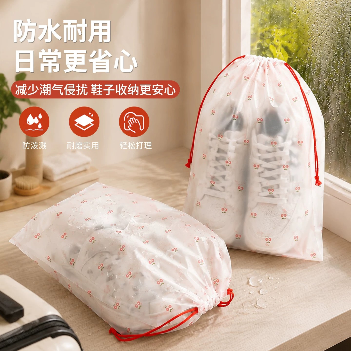 旅行便携抽绳防尘防水鞋袋