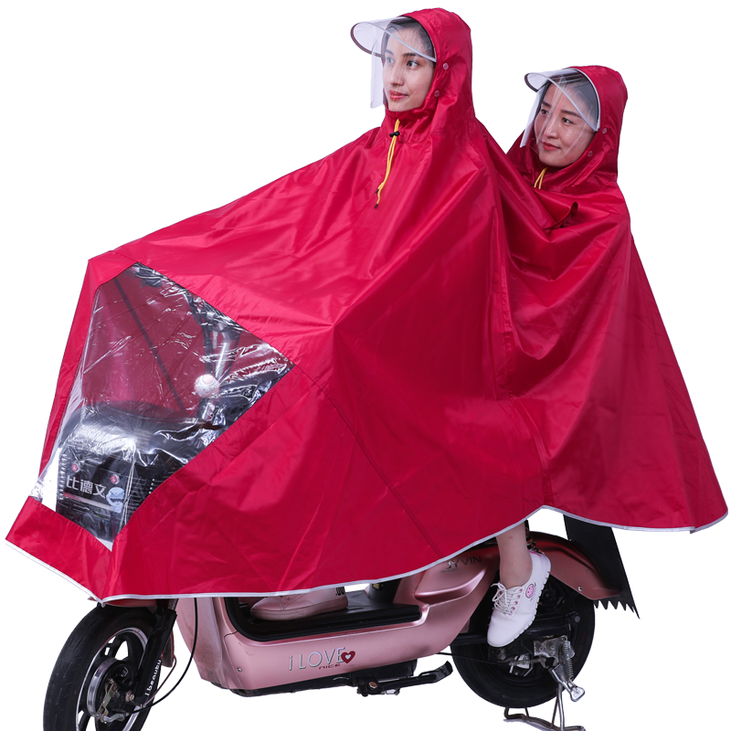 双人电动车雨衣男女士防水母子