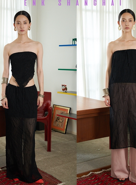 ENK 两穿 薄透感抹胸长半裙  三色限量