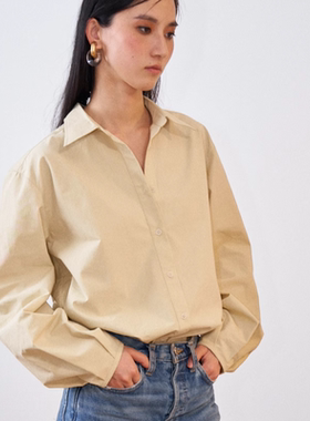 ENK 全棉鹅黄色宽松oversize长袖衬衫 限量 进口面料