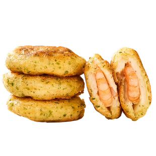 百鲜生虾饼虾排虾滑儿童早餐速冻冷冻虾饼鲜鱼香虾仁饼半成品食材