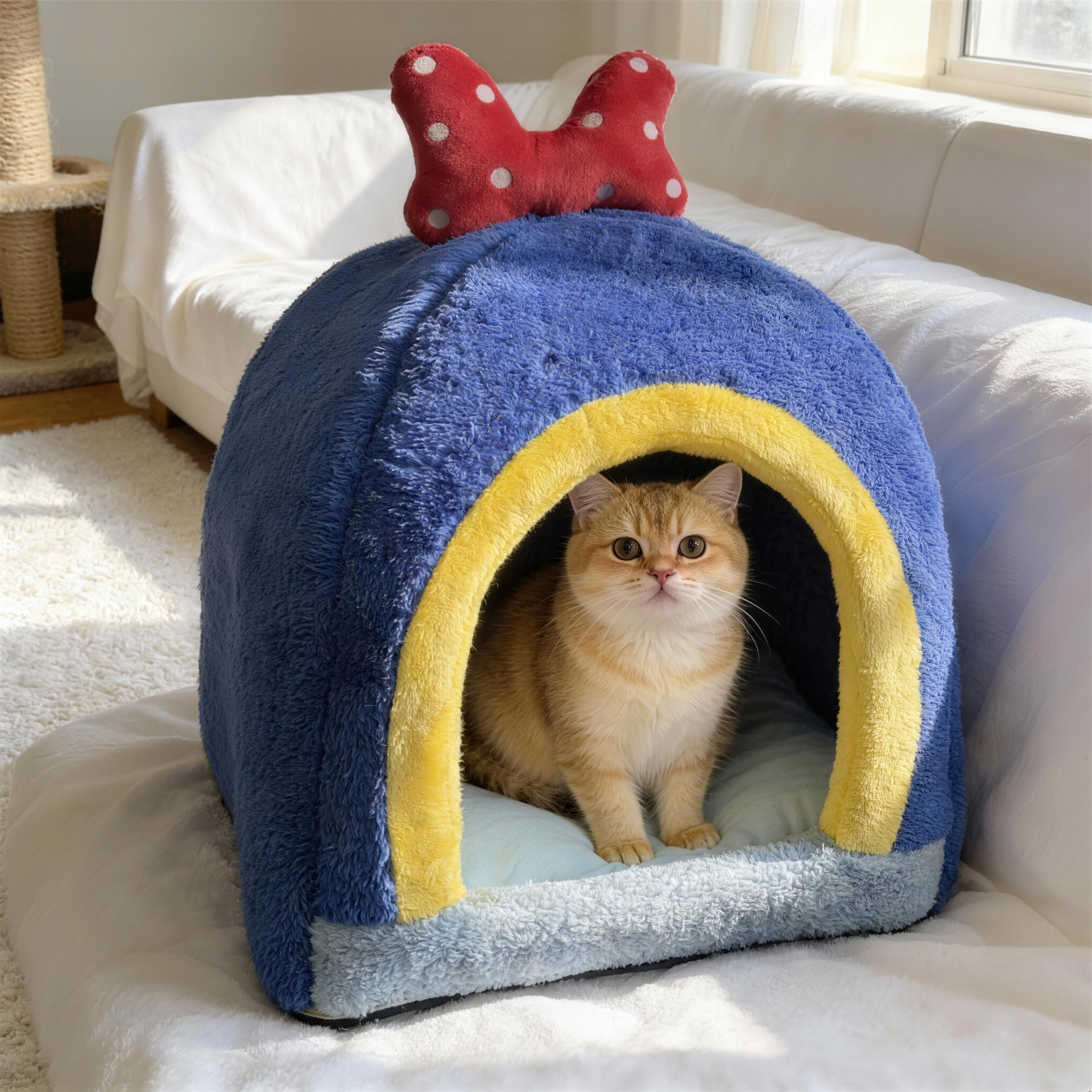 猫窝冬季保暖半封闭式猫咪安全感窝加绒加厚狗狗窝猫咪大空间睡窝,宠物/宠物食品及用品,猫窝/屋/帐篷/沙发,淘宝优惠券,粉丝福利购,淘宝优惠卷