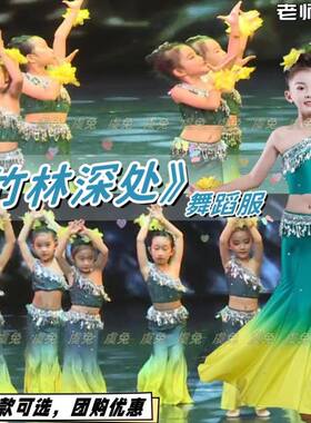 竹林深处演出服贝叶飘香春风幼儿舞蹈服水之灵碧波孔雀舞表演服夏