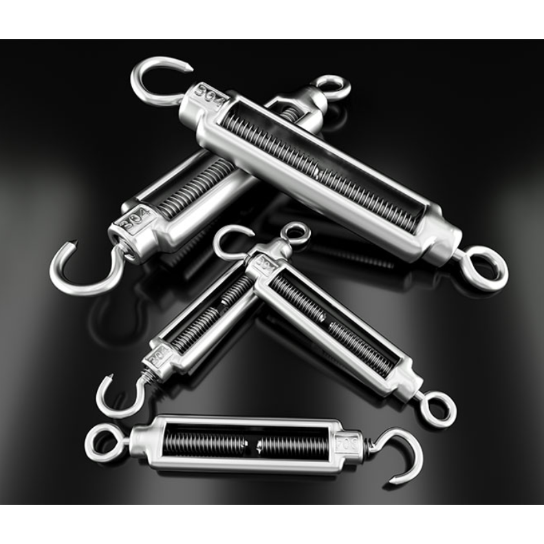 304不锈钢花篮螺丝紧线器钢丝绳拉紧器紧线紧绳收紧拉线收紧螺栓