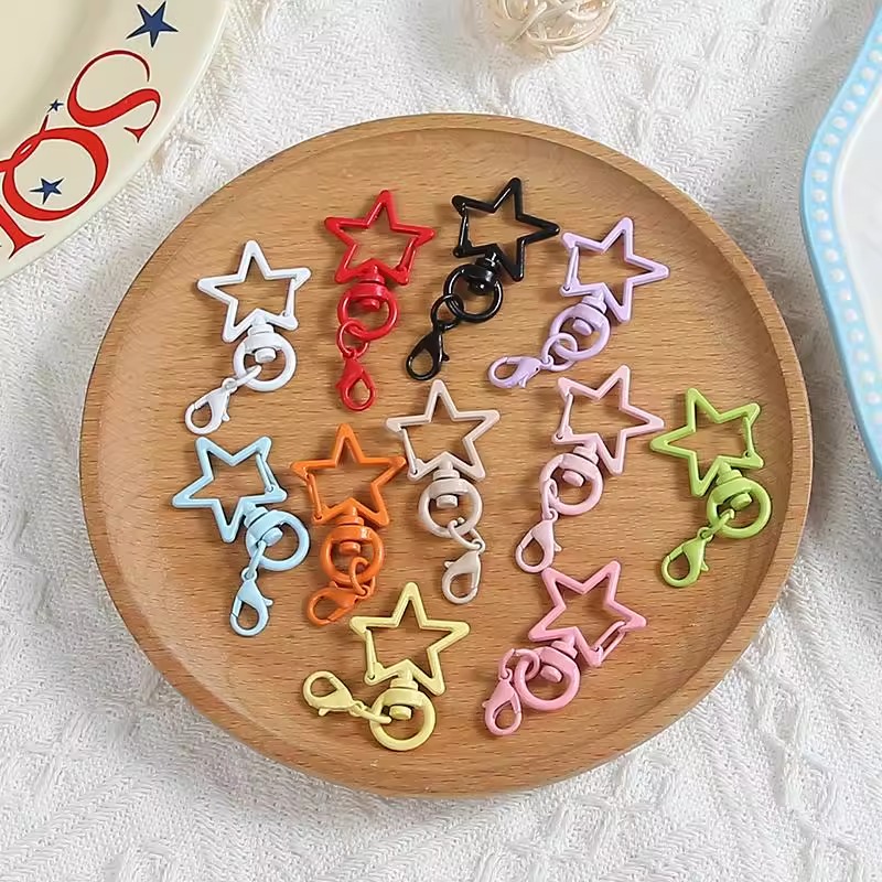 糖果色龙虾扣烤漆星星钥匙扣狗扣彩色喷漆门扣包挂件diy饰品配件