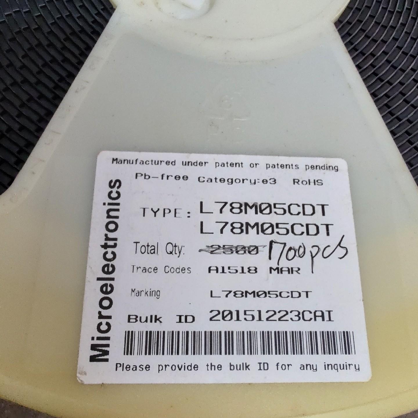 L78M05CDT有1700pcs 350元